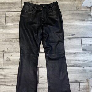Sz.9/10*Jou Jou Skins*Black 100% Leather Jeans--Lined